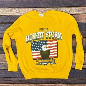 Vintage 90s Desert Storm USA Military 1990s Crewneck Bald Eagle Sweatshirt